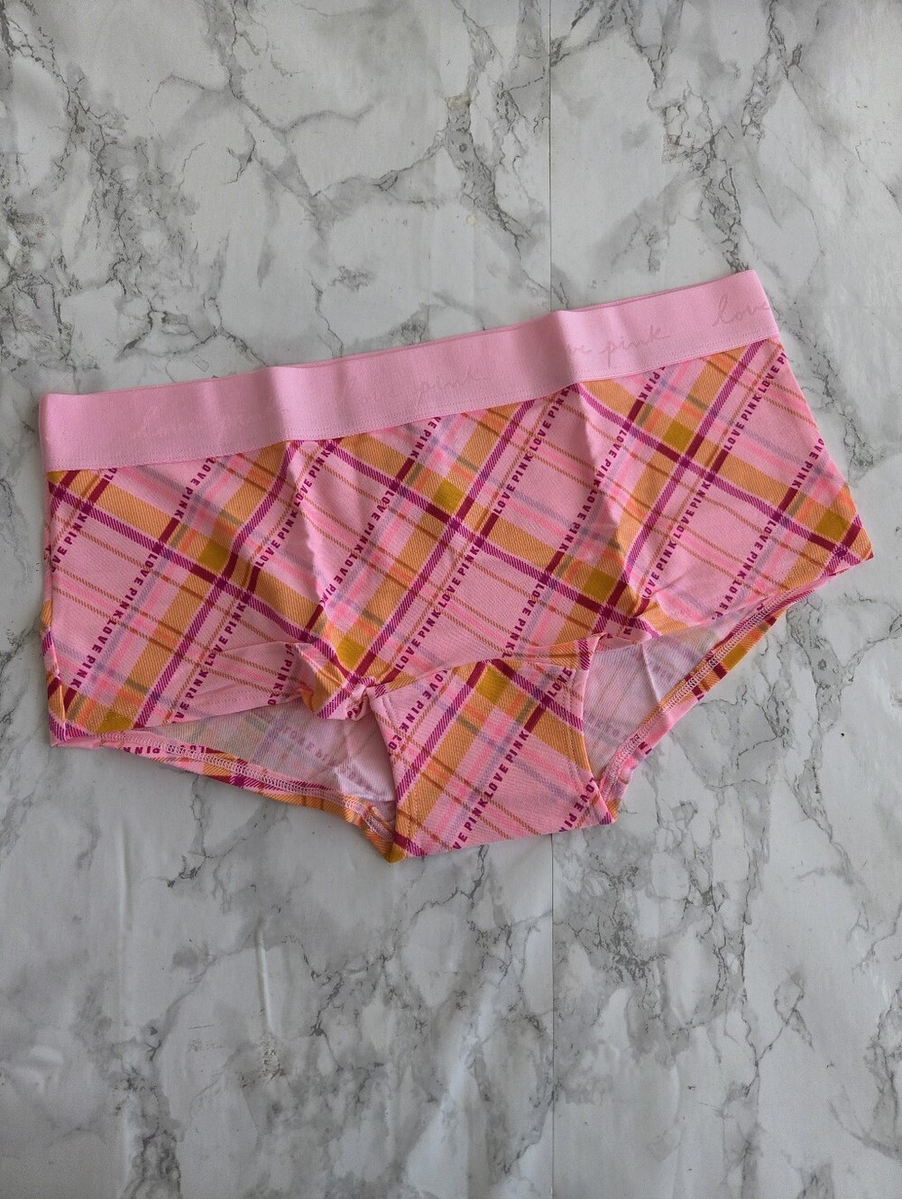 Victoria's Secret Logo Cotton Boyshort Panties L NWT